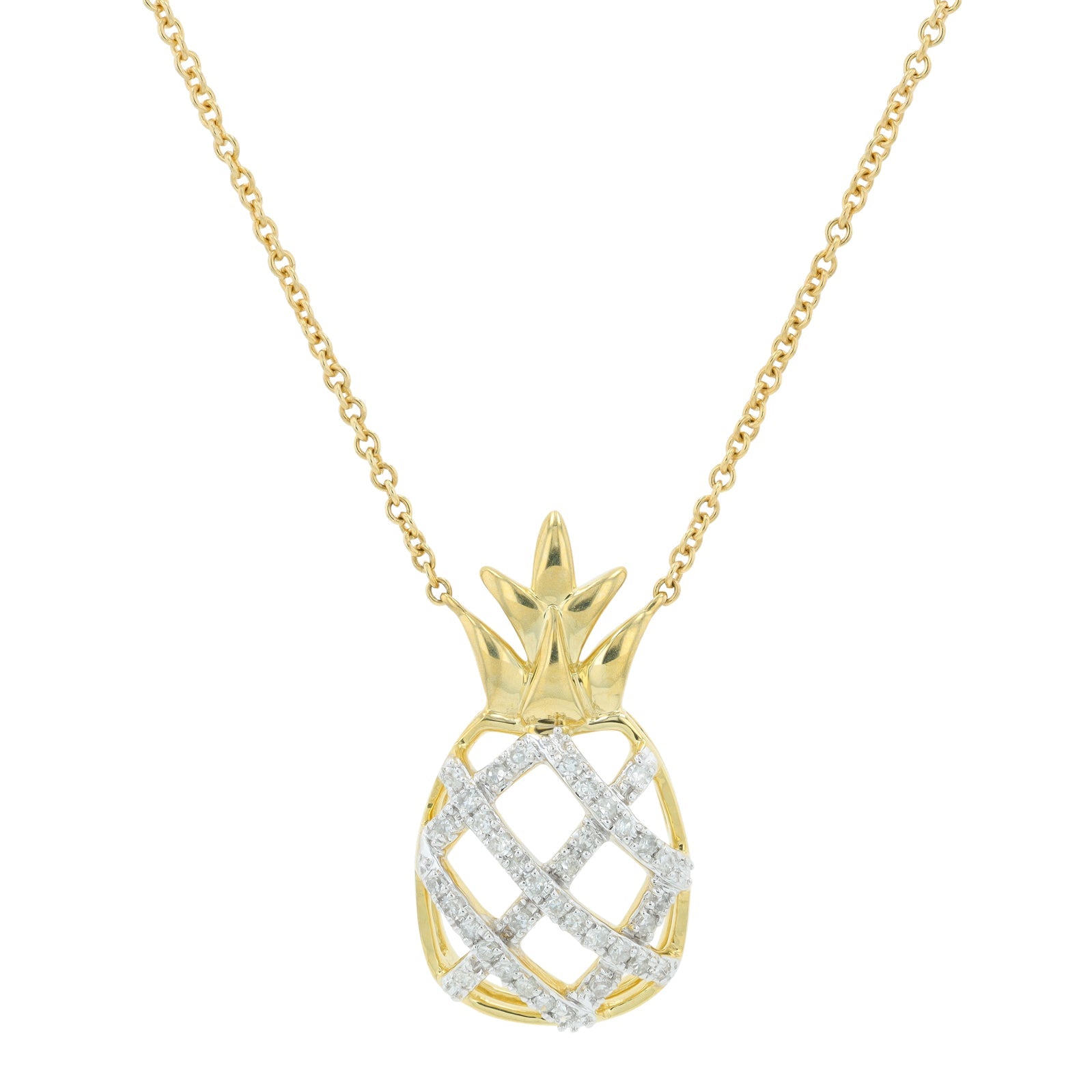 10K YG Diamond Pineapple Pendant