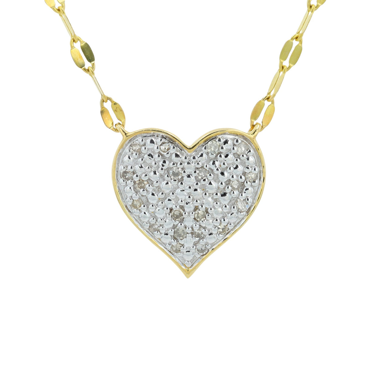 10K YG Diamond Heart Necklace