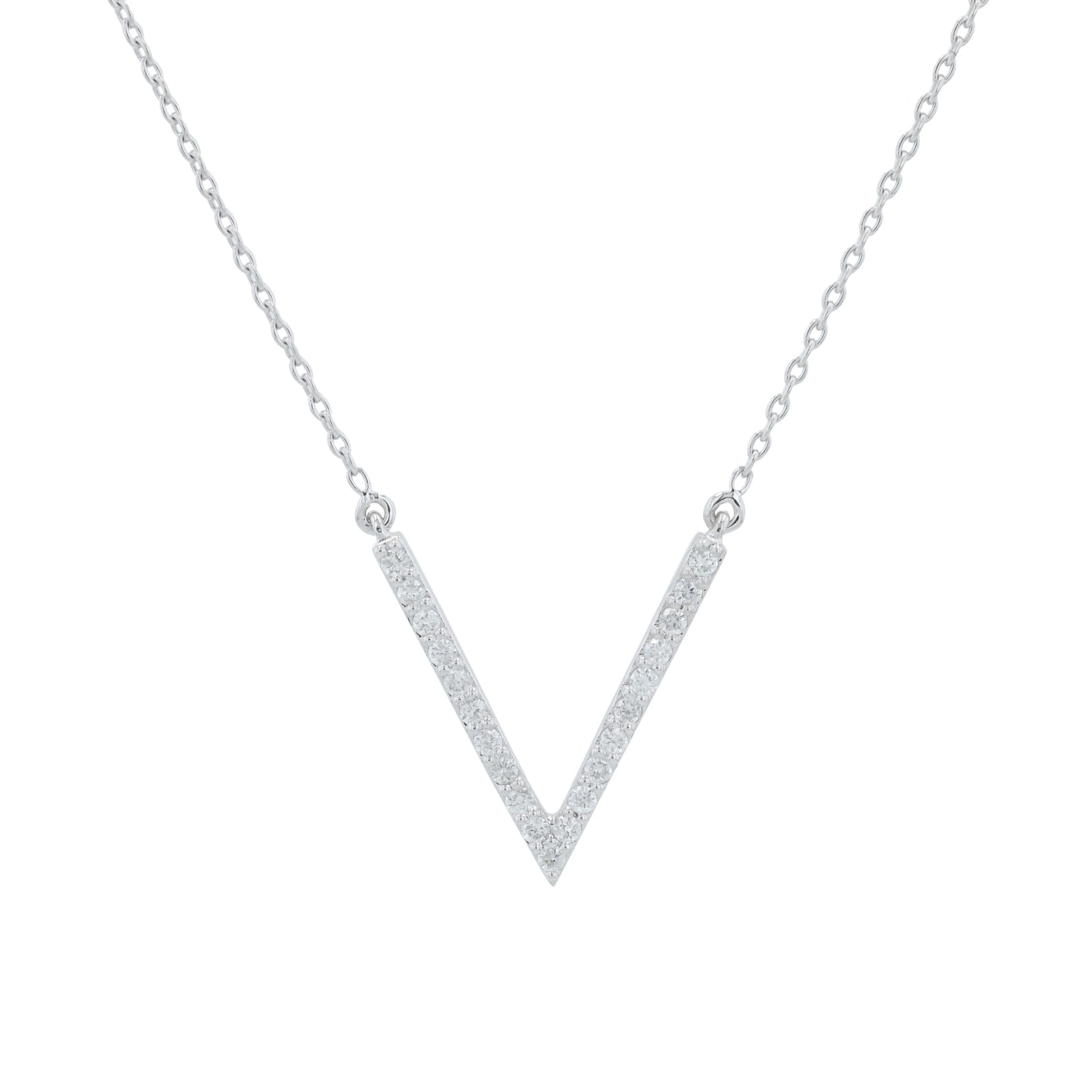 14K .15 CTW Diamond V Necklace<p><strong>More Colors Available</p></strong>