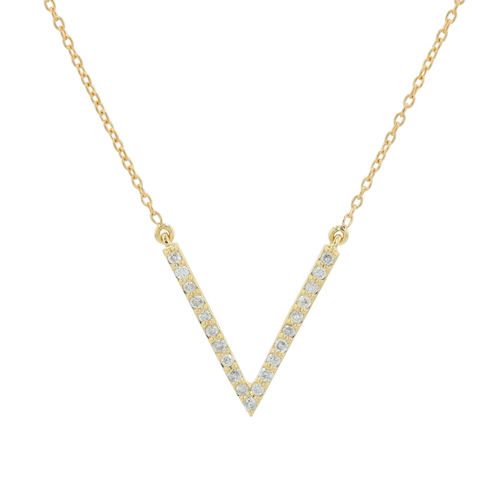 14K .15 CTW Diamond V Necklace<p><strong>More Colors Available</p></strong>