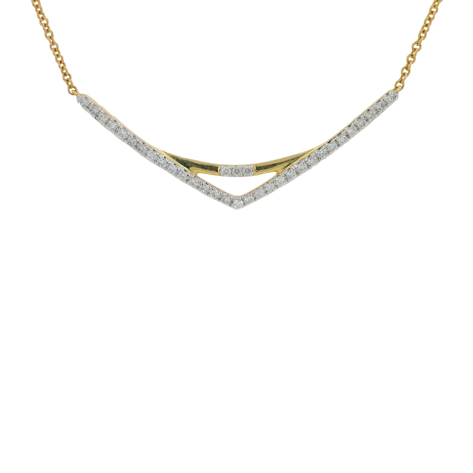 10K YG 0.20 CT Diamond Necklace