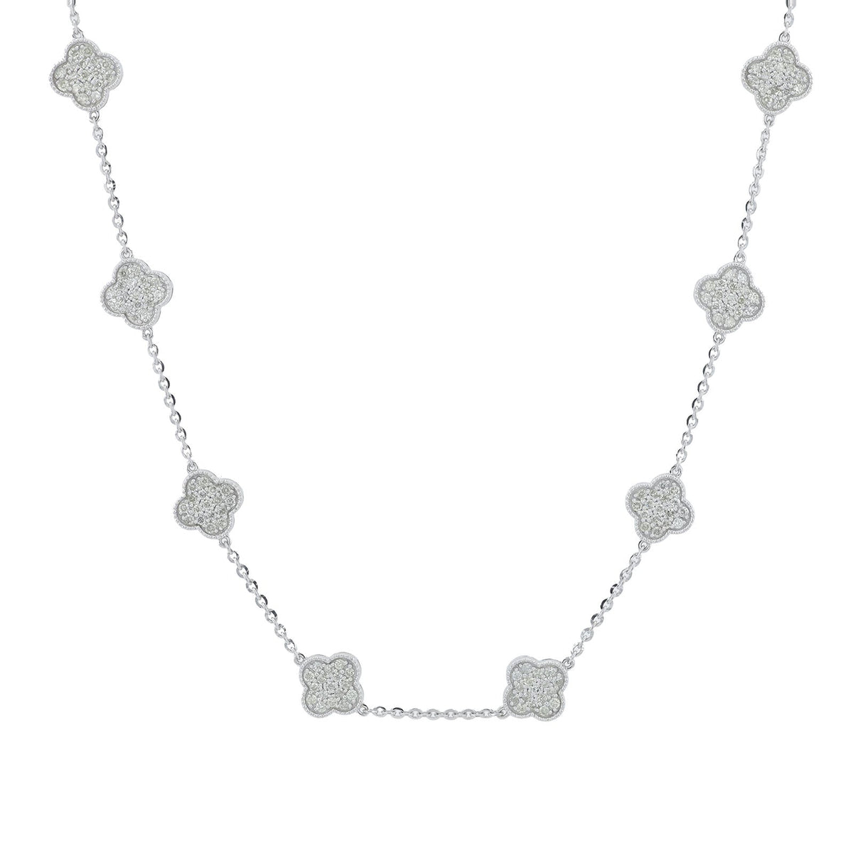 14K 2.75 CT Diamond Clover Stations Necklace<p><strong>More Colors Available</p></strong>