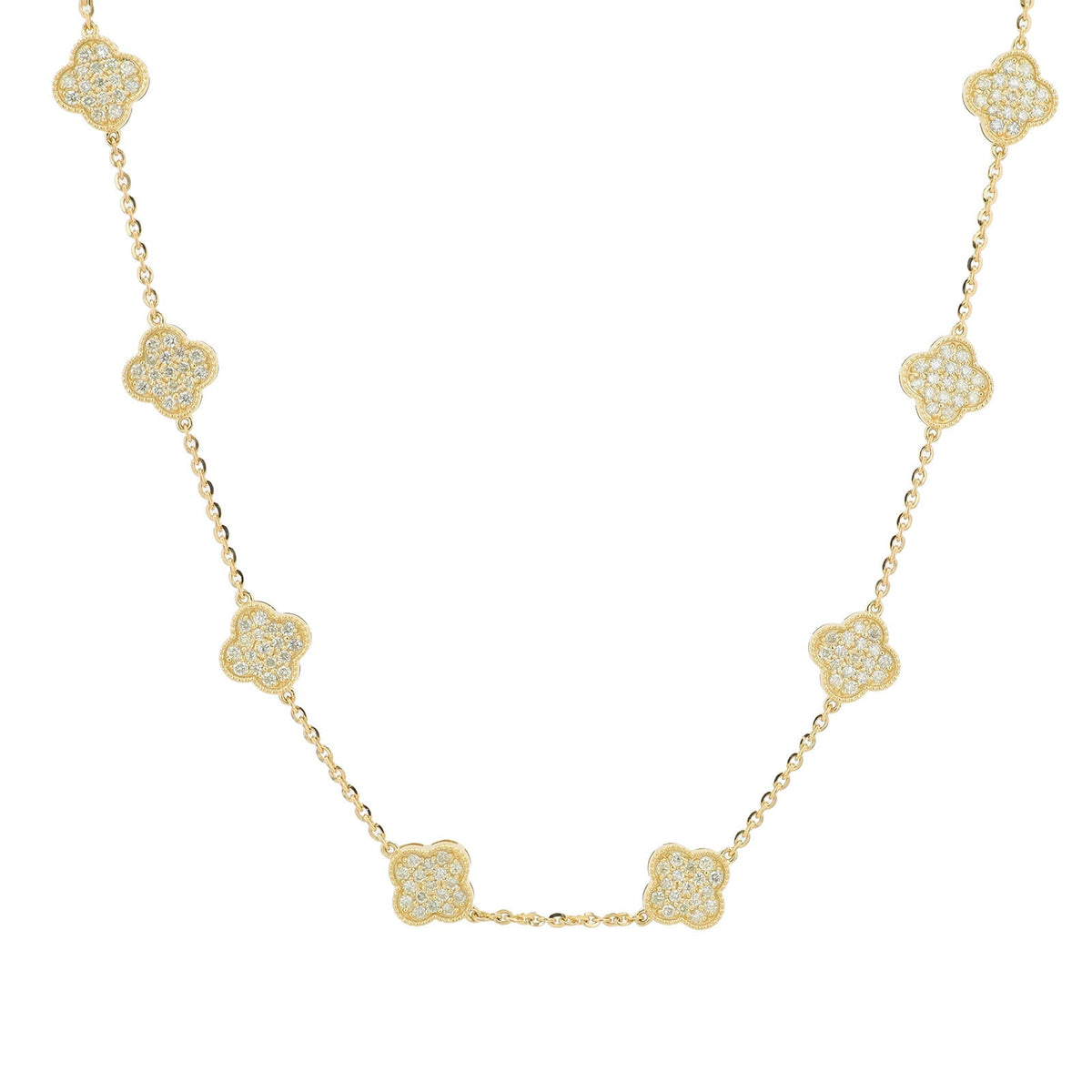 14K 2.75 CT Diamond Clover Stations Necklace<p><strong>More Colors Available</p></strong>