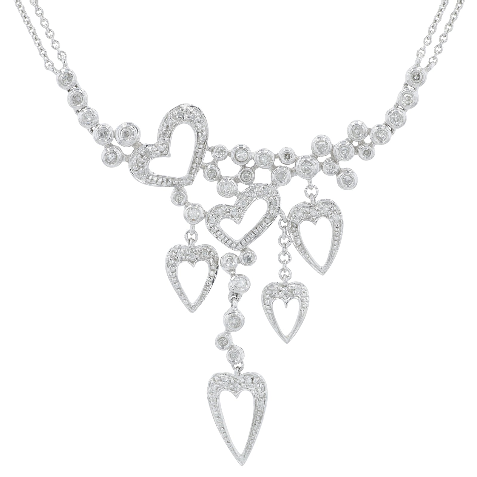 14K WG .50 CT Diamond Heart Necklace