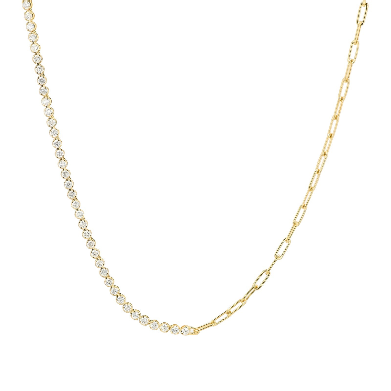 14K YG 1.80 CTW Diamond Split Necklace