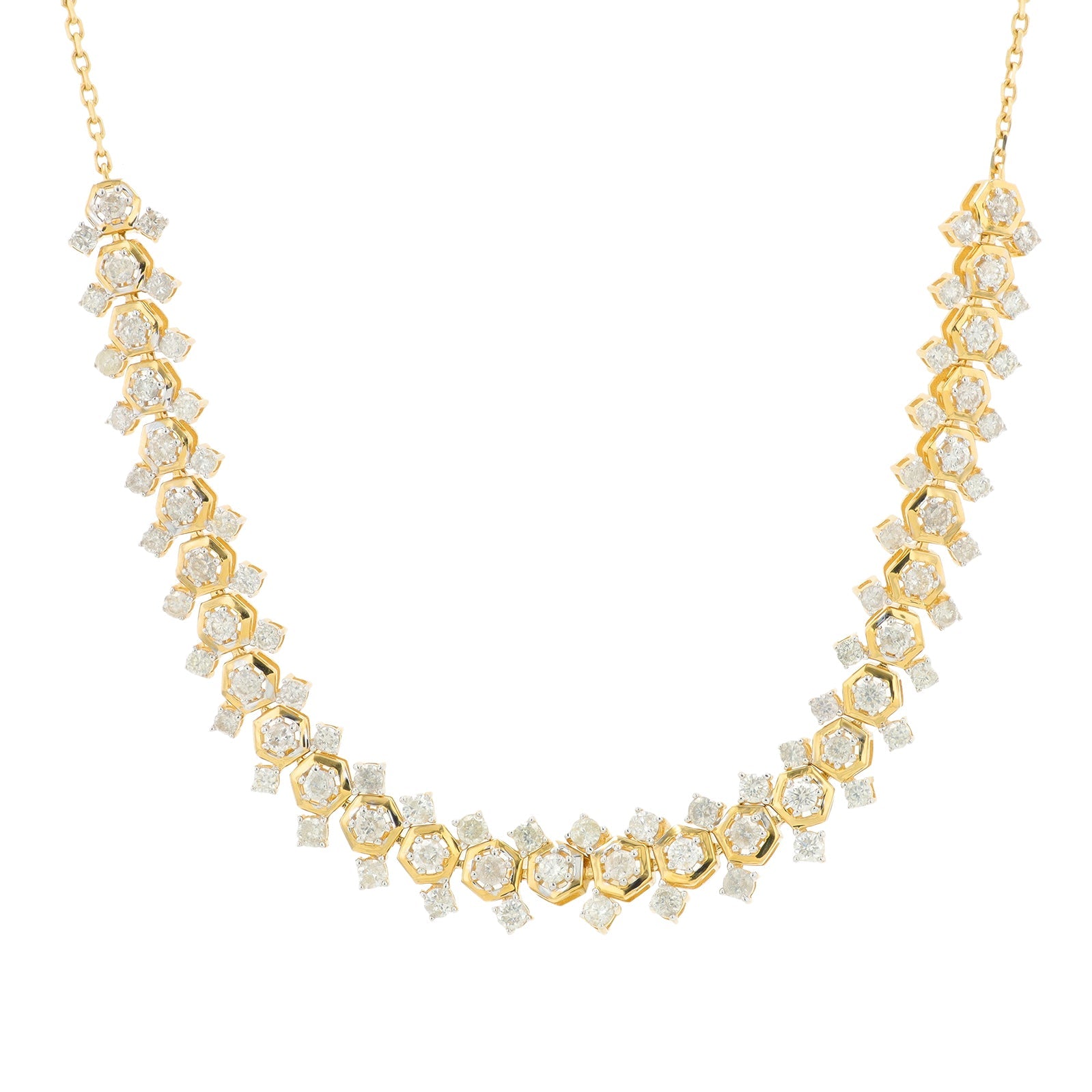 14K YG 3 CT Diamond Necklace