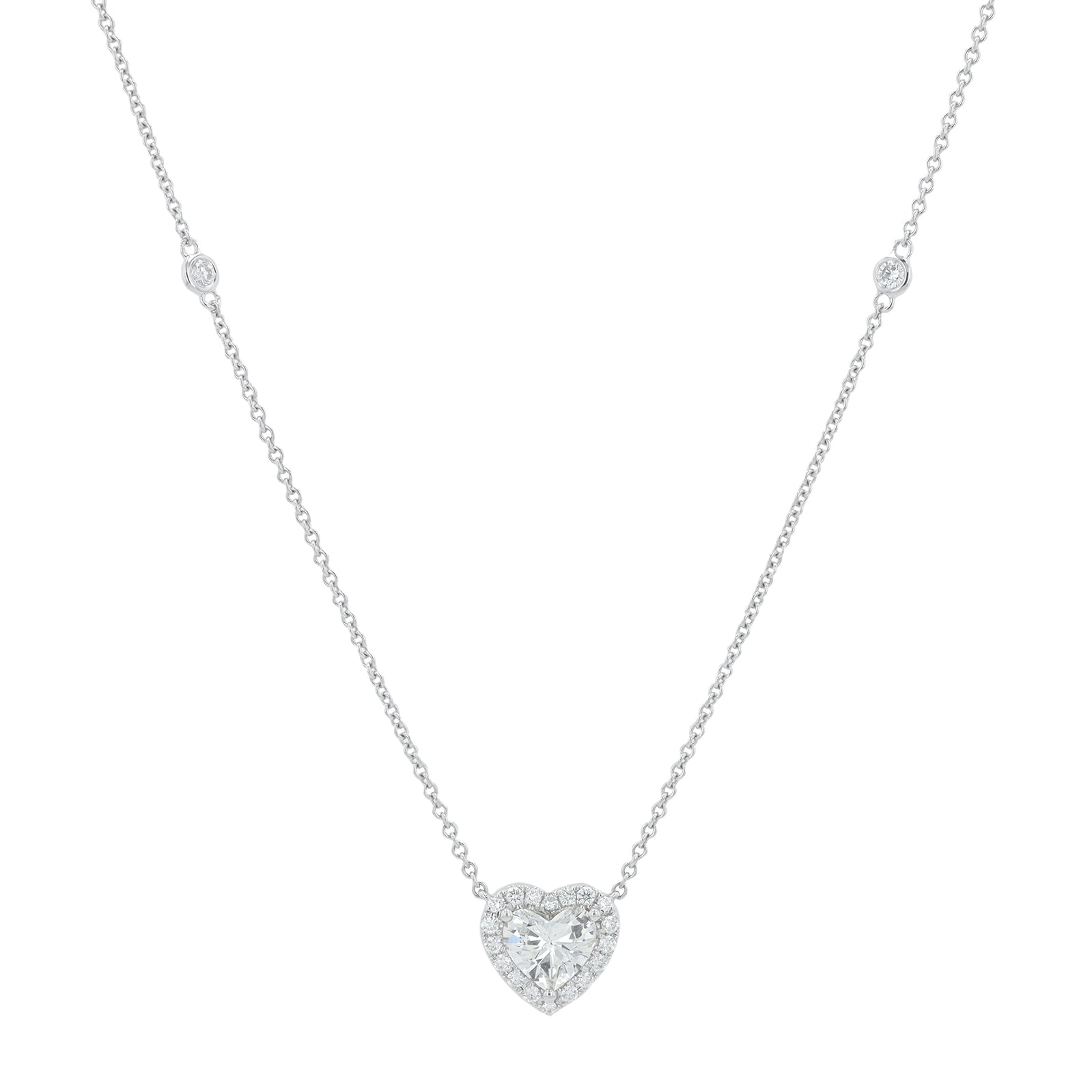 18K WG 1.48 CT Diamond Heart Necklace