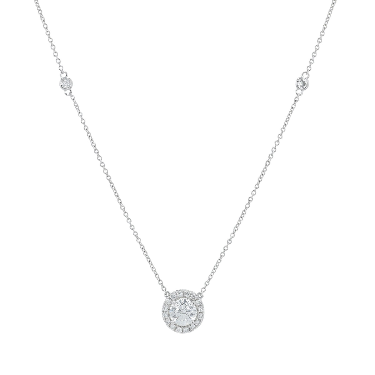 18K WG 1.66 CTW Diamond Stations Necklace