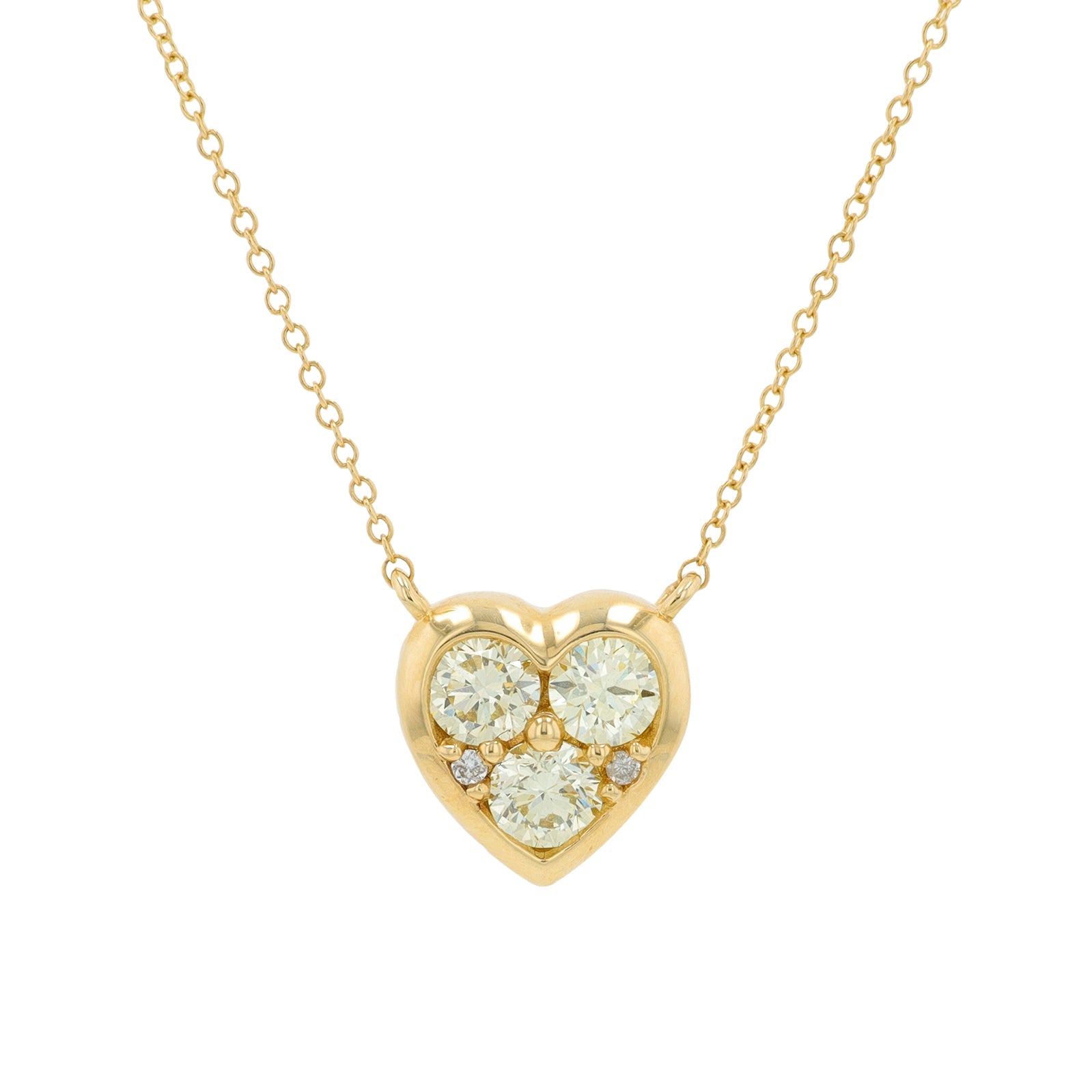14K YG 3/4 CT Diamond Heart Necklace