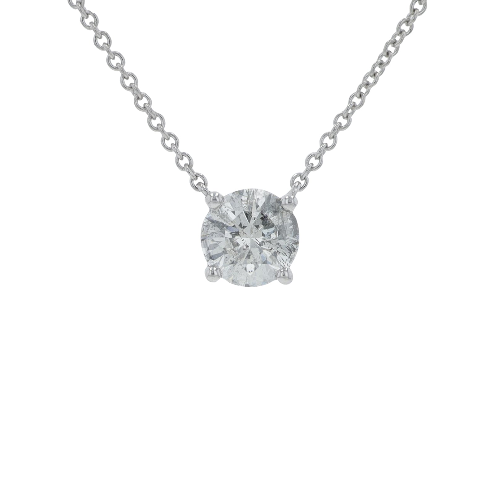 PT950 1 CTW Diamond Solitaire Necklace
