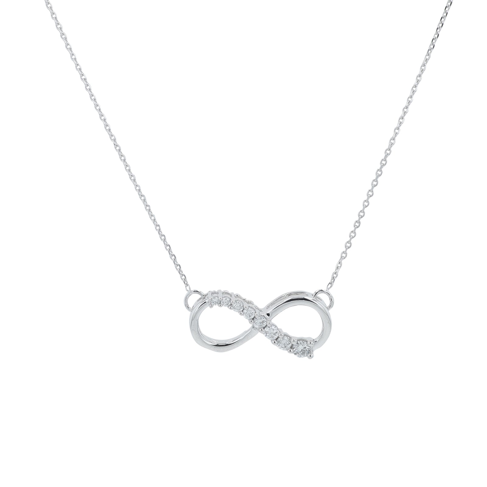10K WG .10 CT Diamond Infinity Necklace