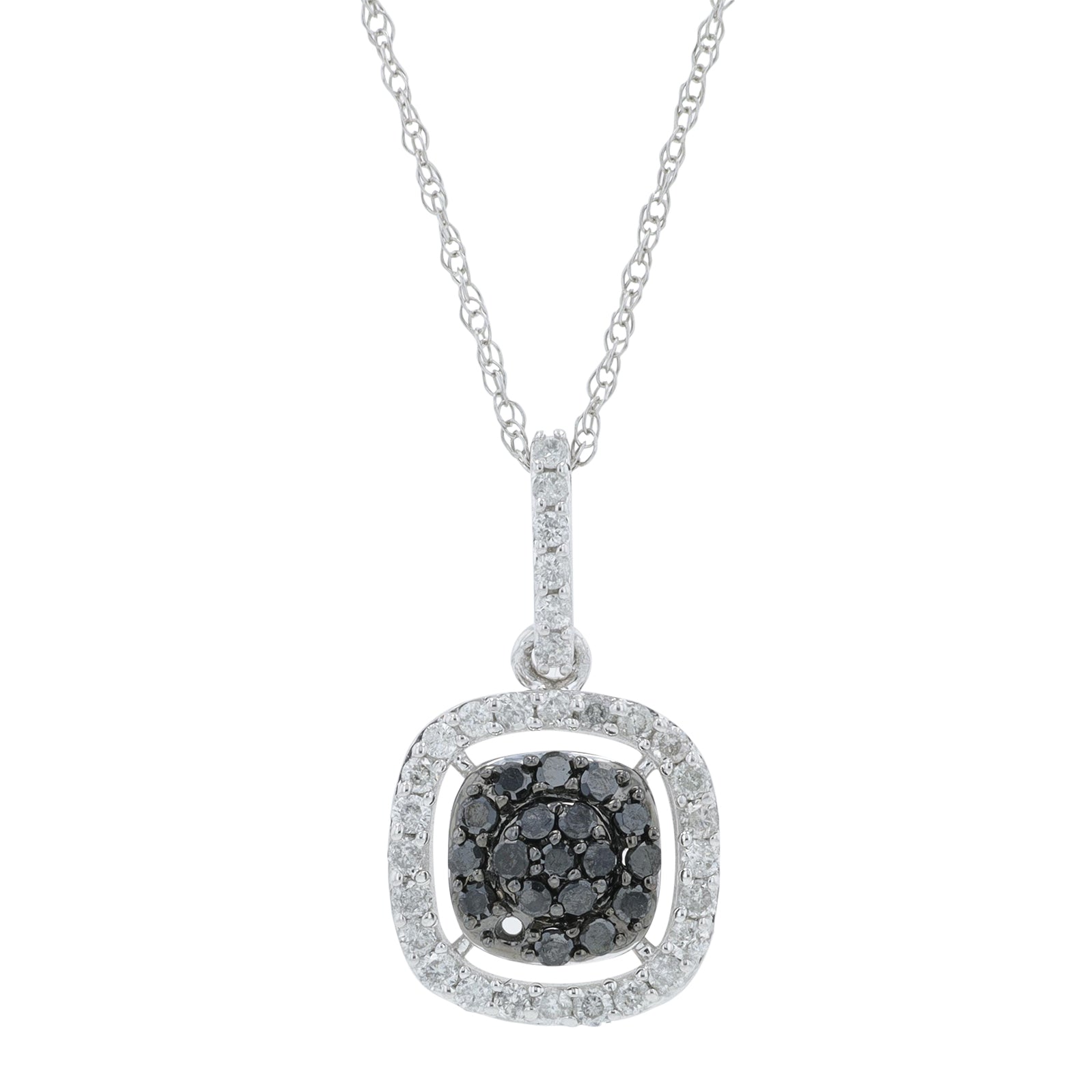 10K WG .51 CTW Diamond Halo Pendant