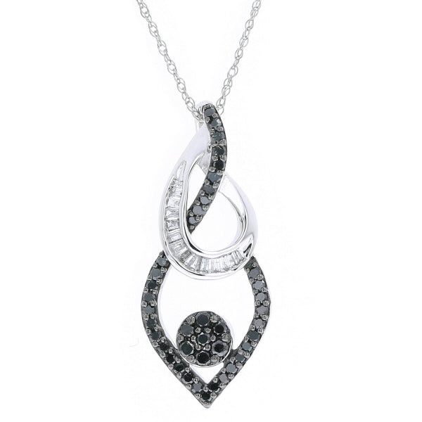 10K WG Black & White Diamond Pendant