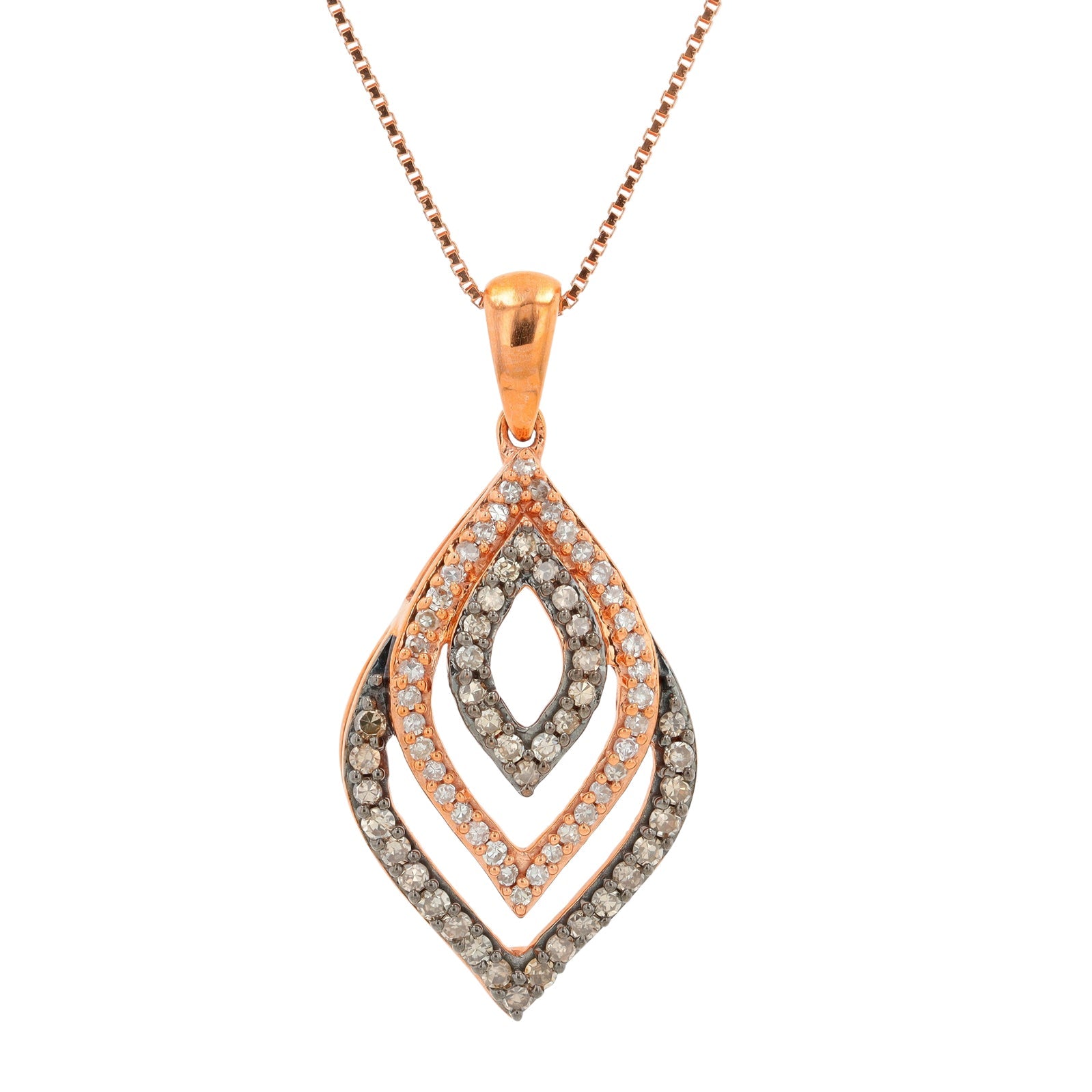 10K RG 1/3 CT Diamond Pendant