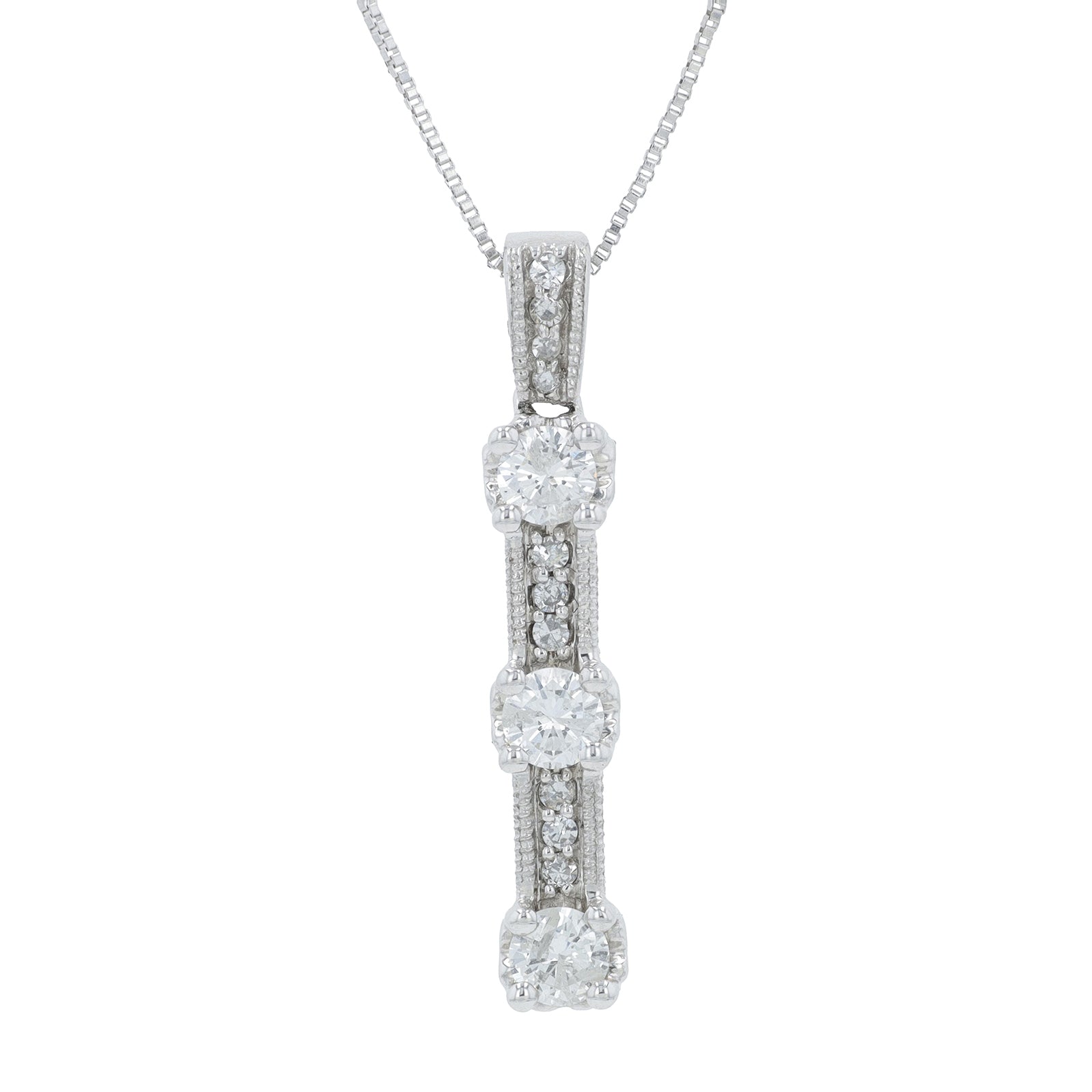 14K WG .55 CTW Diamond Pendant