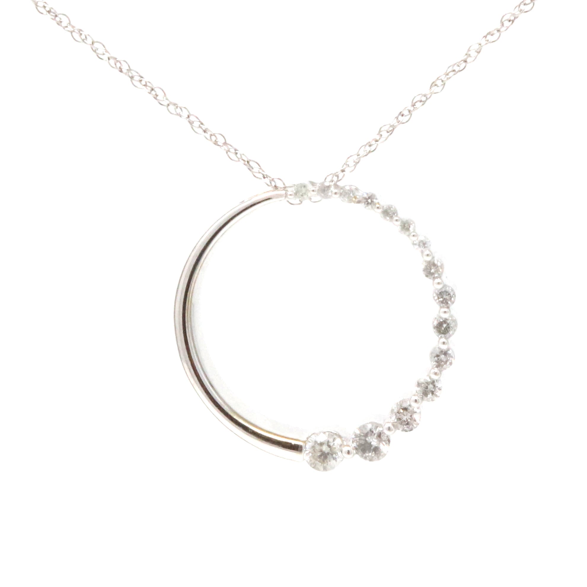 10K WG Diamond Circle Pendant
