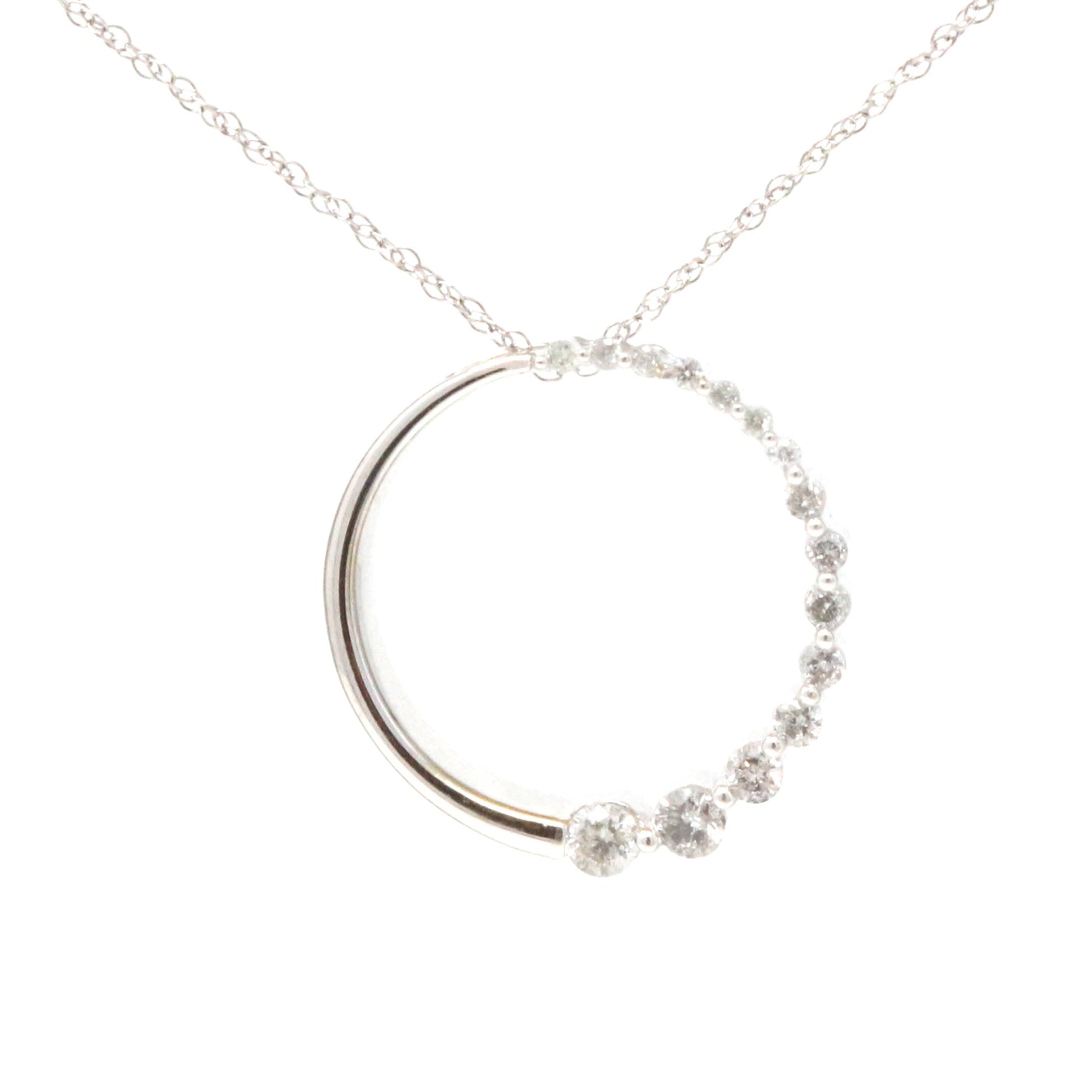 10K WG Diamond Circle Pendant