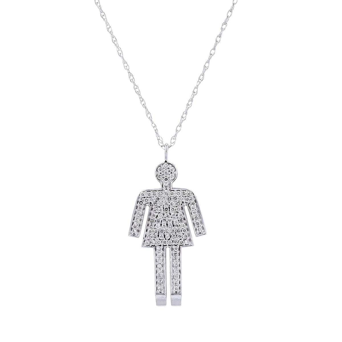 14K WG .53 CTW Diamond Person Pendant
