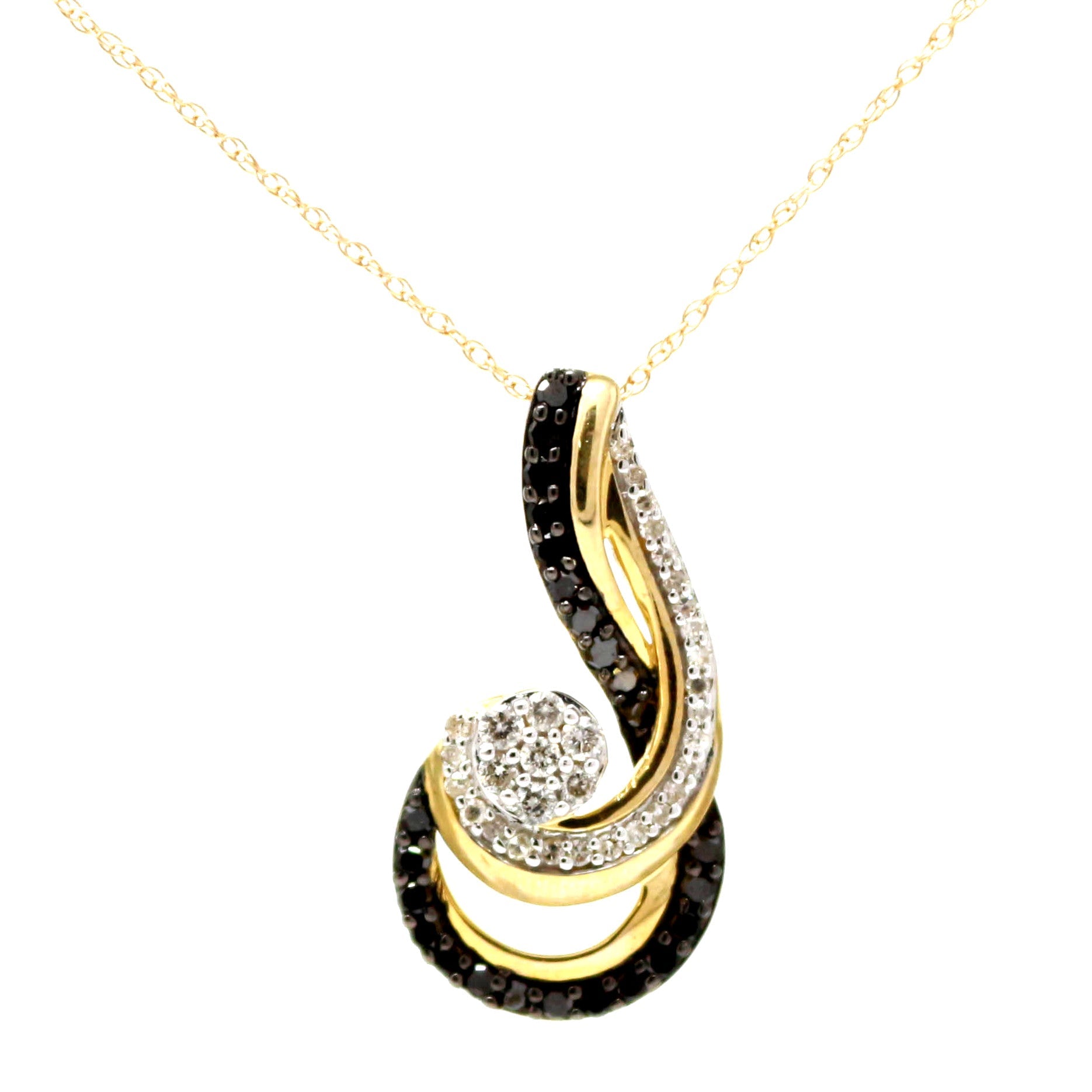 10K YG Diamond Cluster Center Pendant
