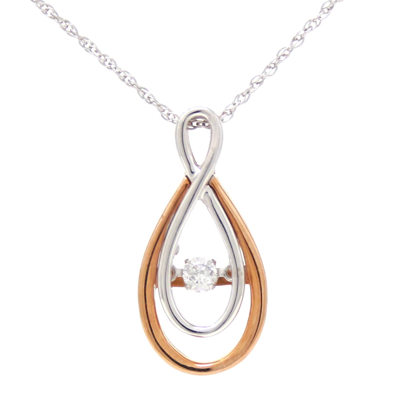 10K TT Dancing Diamond Pendant