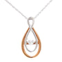 10K TT Dancing Diamond Pendant