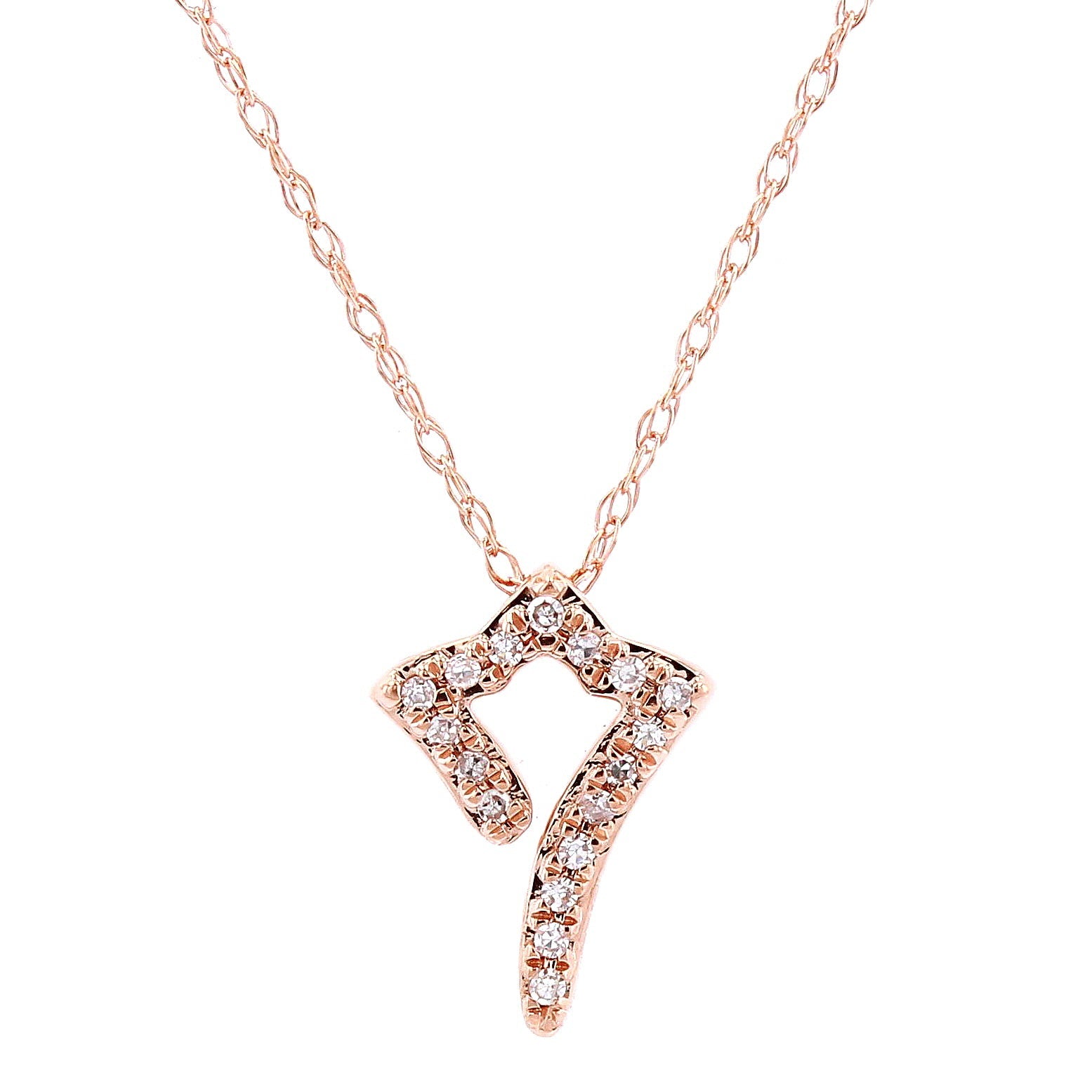 10K RG Diamond Pendant