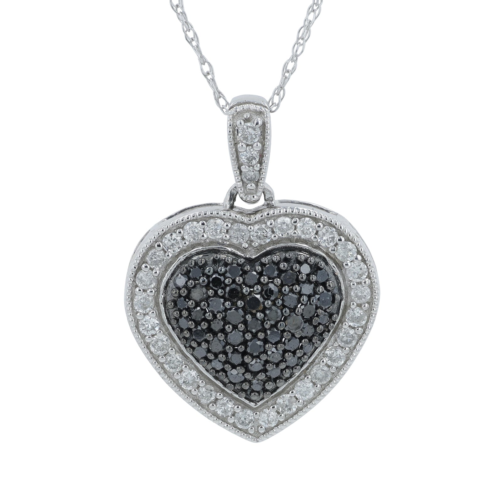 14K WG .50 CTW Diamond Heart Pendant