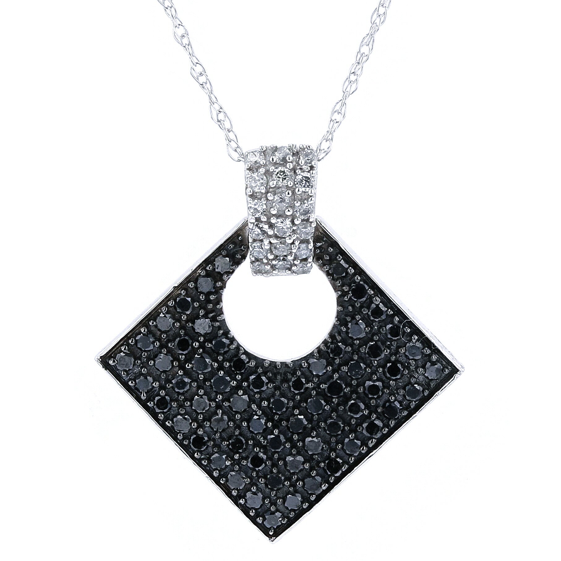 14K WG Black Diamond Pendant