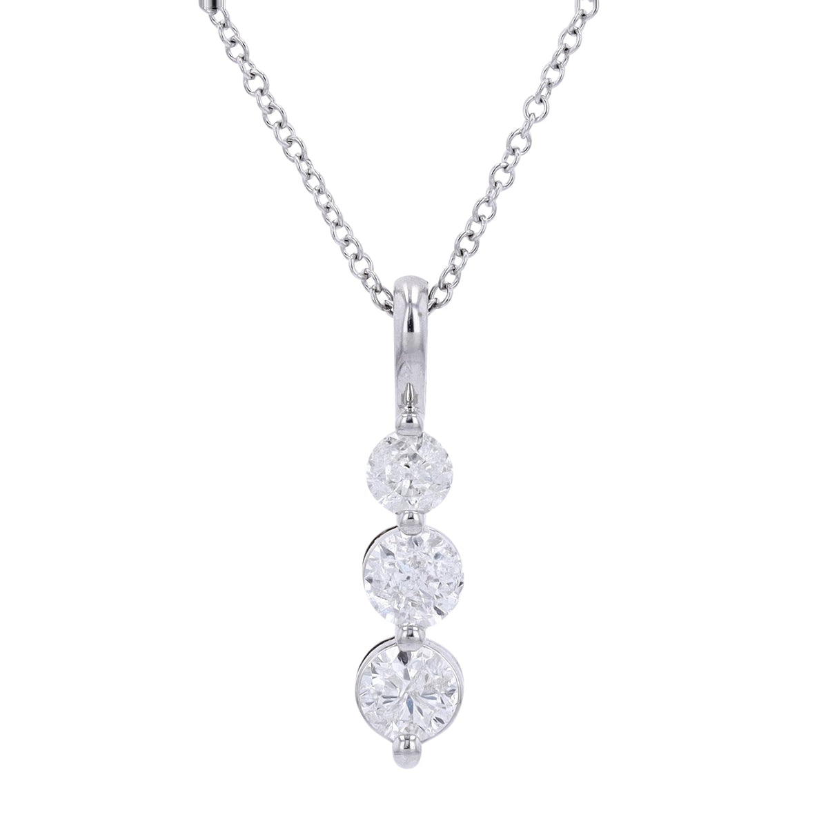 14K EFFY WG .98 CTW Three Stone Diamond Pendant<p><strong>$749</p></strong>
