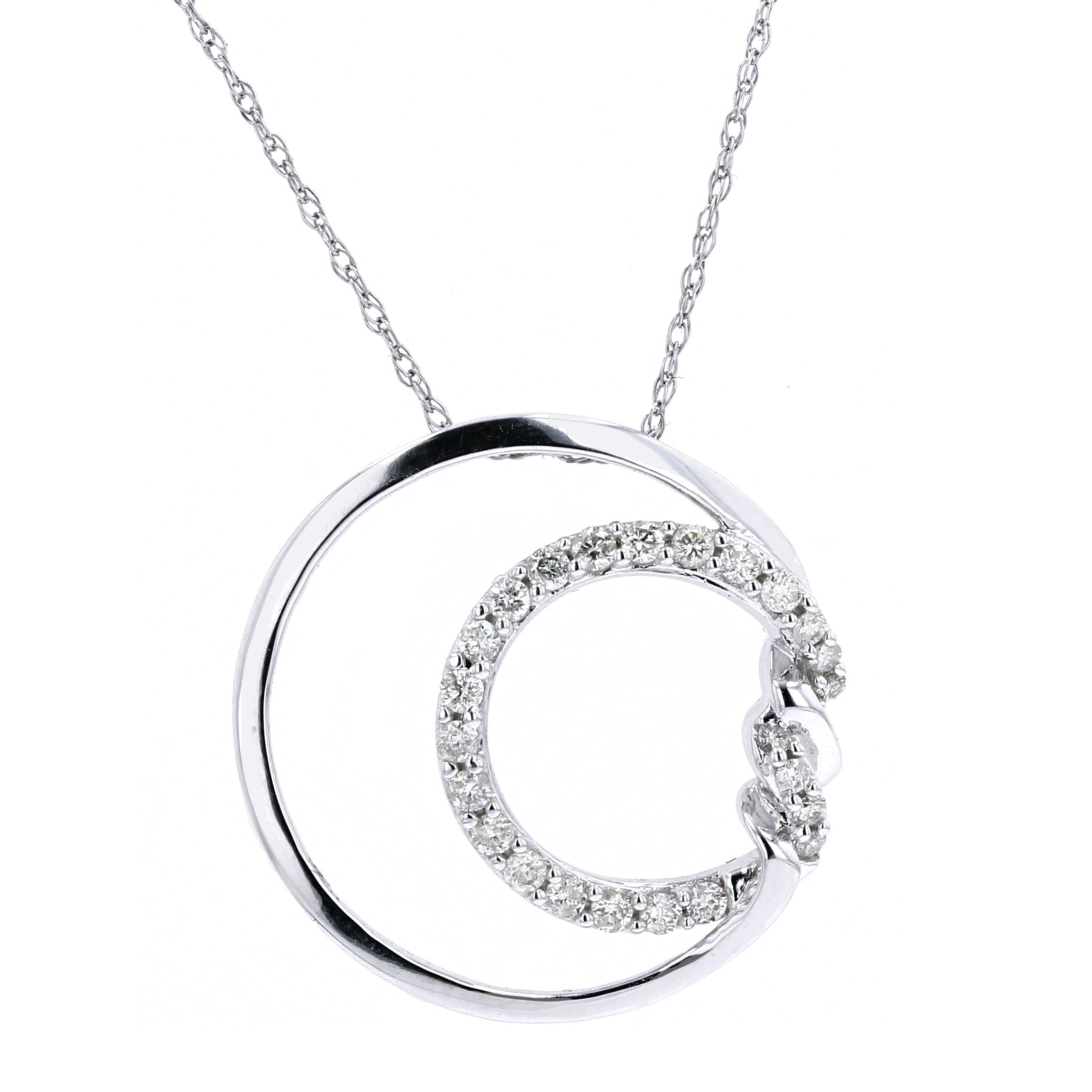10K WG Diamond Circle Pendant