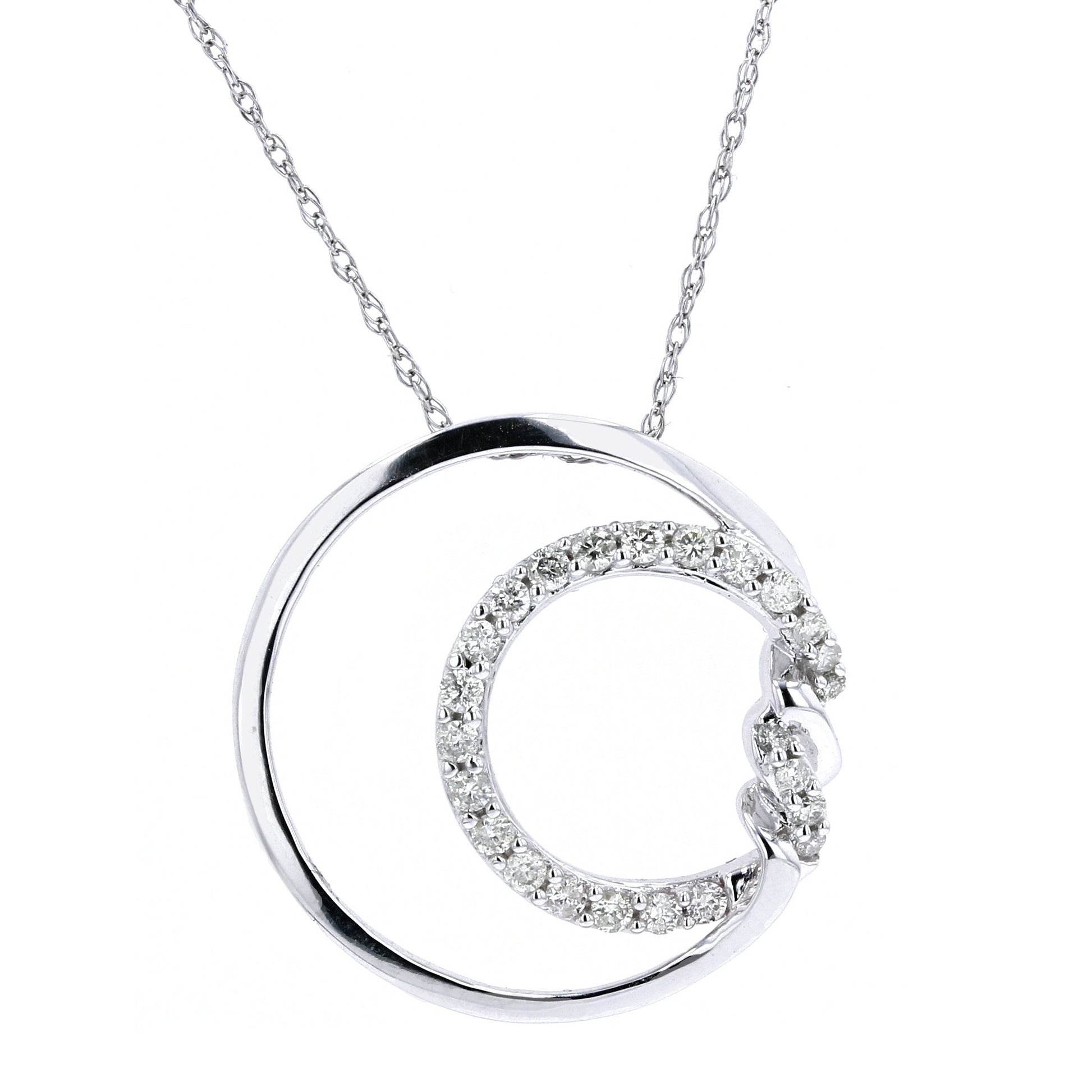 10K WG Diamond Circle Pendant