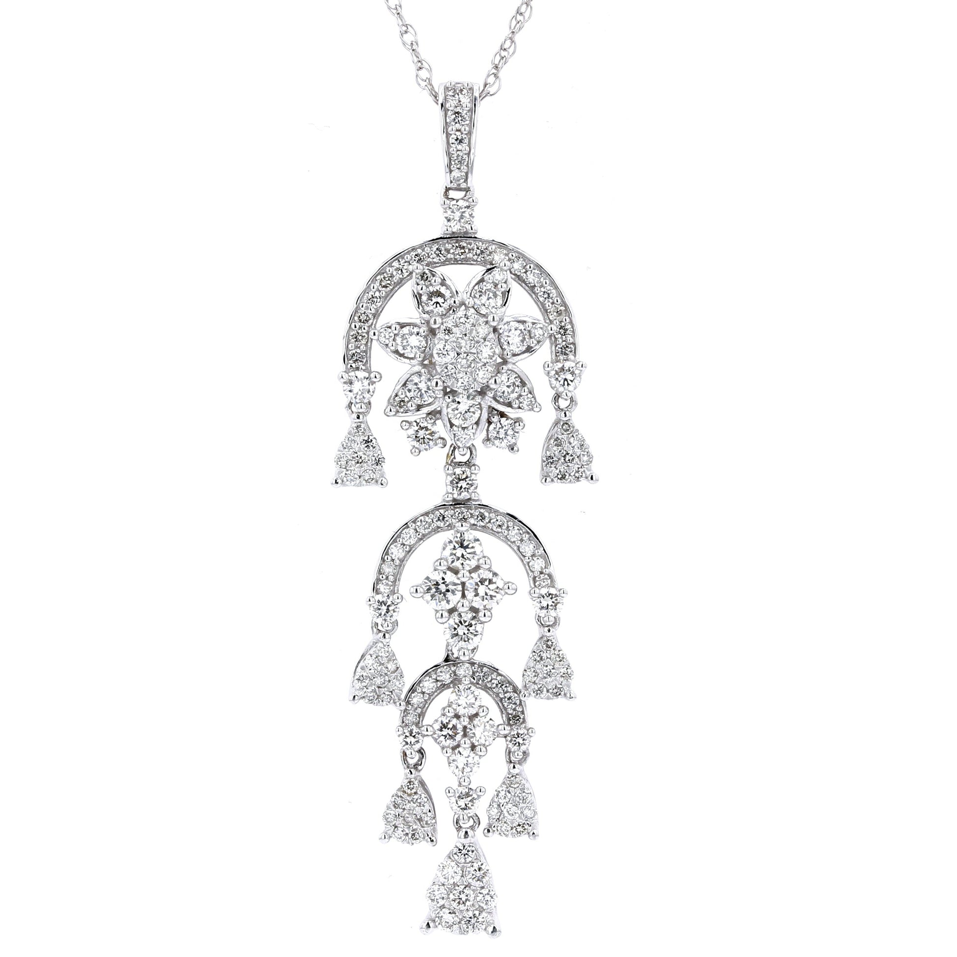 14K WG Chandelier Diamond Pendant