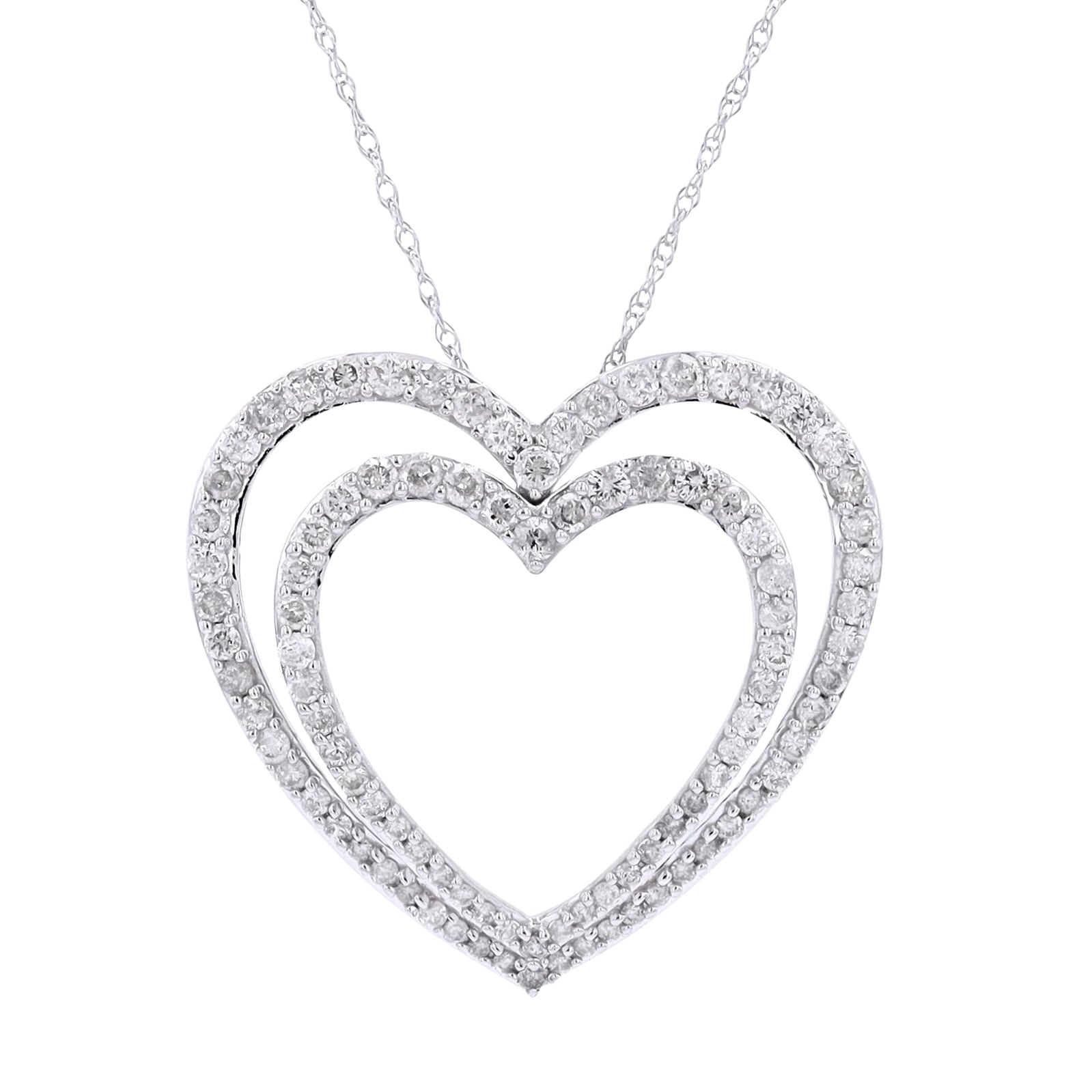 10K WG Diamond Heart Pendant