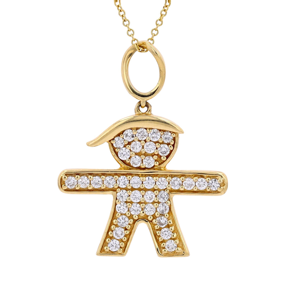 14K EFFY YG Diamond Little Man Pendant