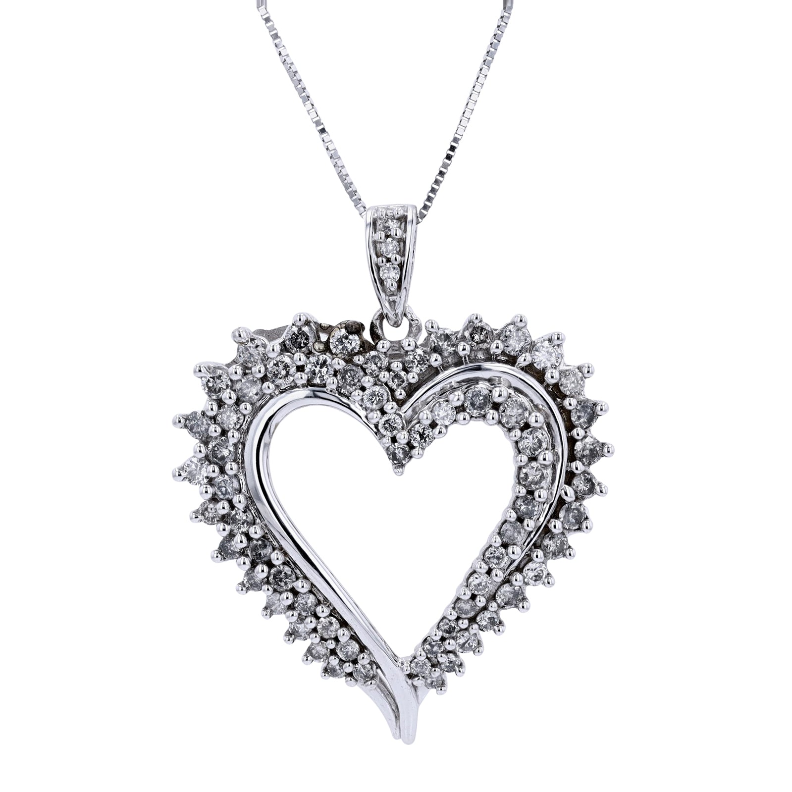 10K WG Diamond Heart Pendant
