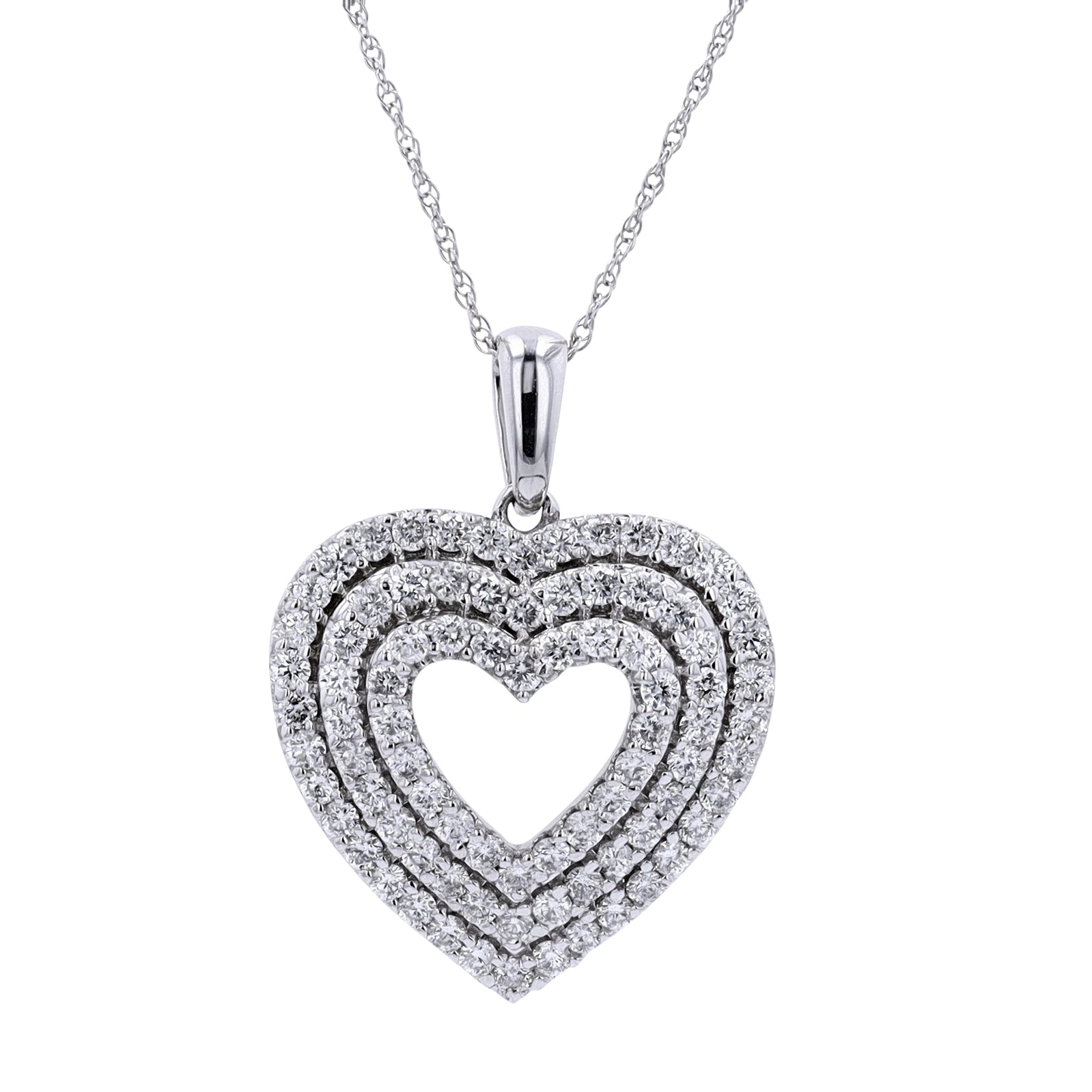 10K WG Diamond Heart Pendant