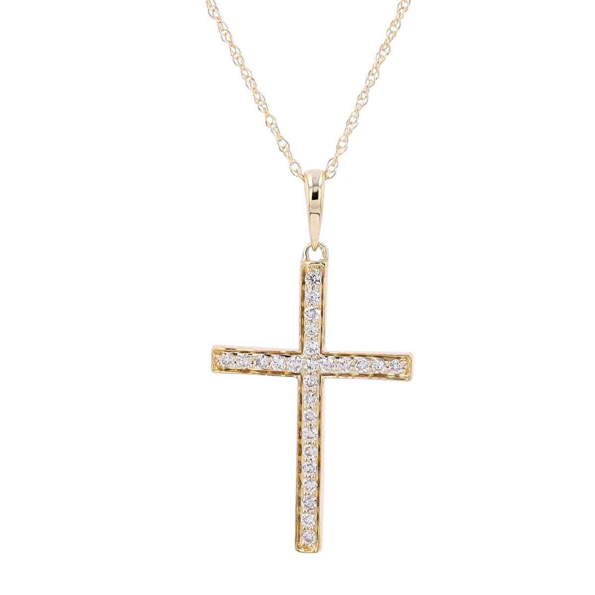 14K Diamond Cross Pendant <p><strong>More Colors Available</p></strong>