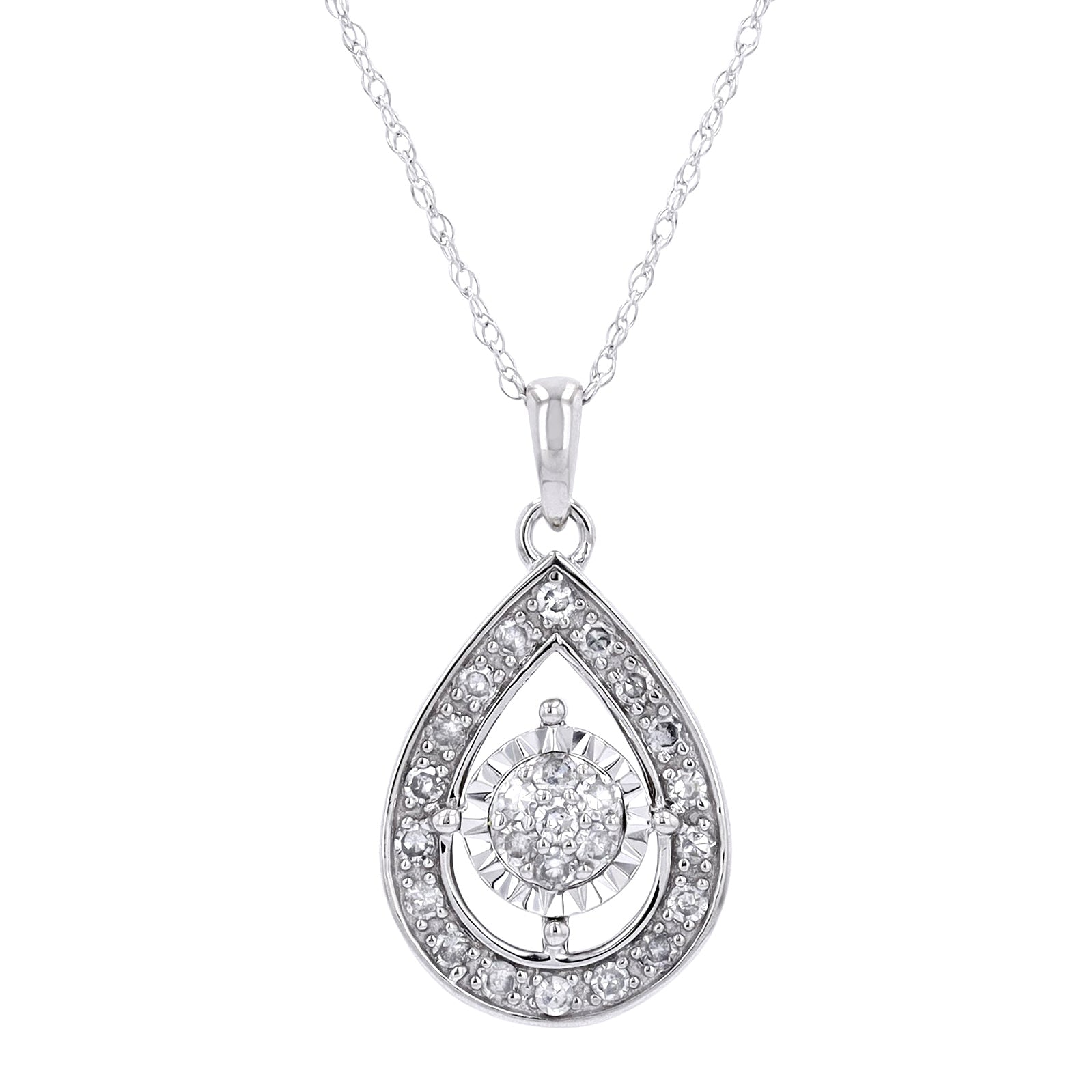 10K WG 1/4 CT Diamond Pendant