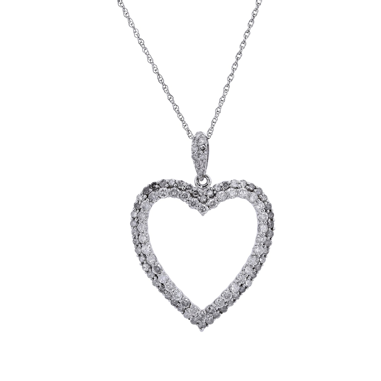 10k WG Diamond Heart Pendant