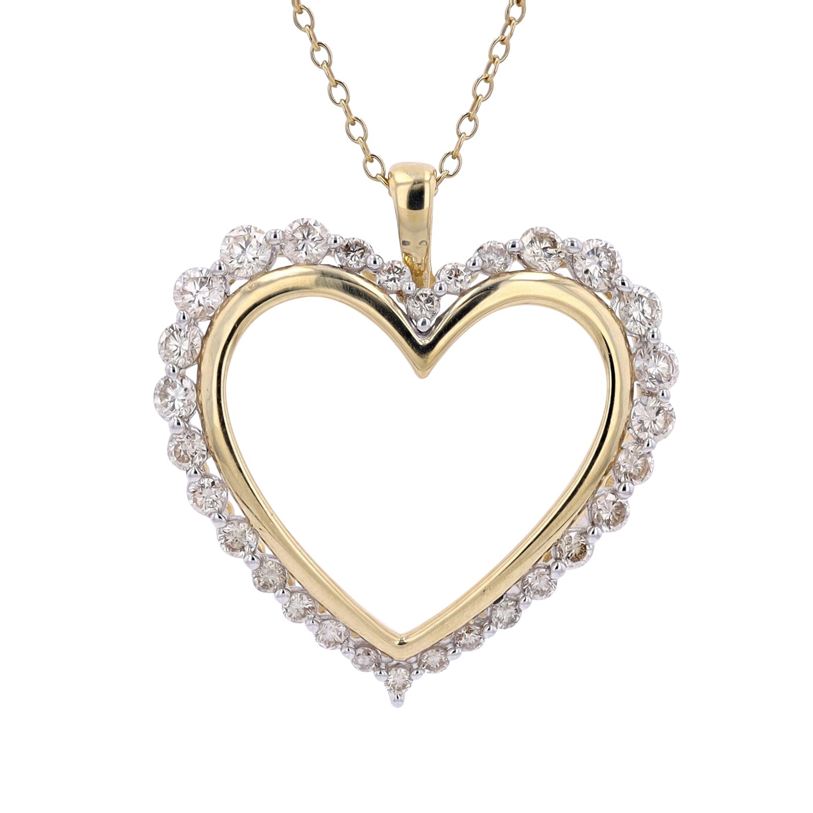 10K YG 1 CTW Heart Pendant