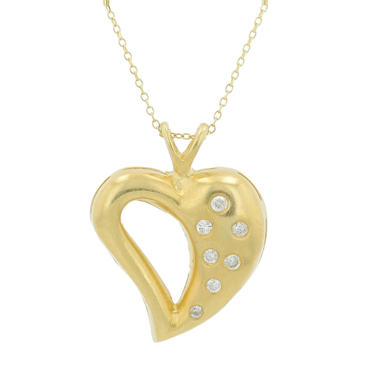 14K YG 1/5 CT Diamond Heart Pendant