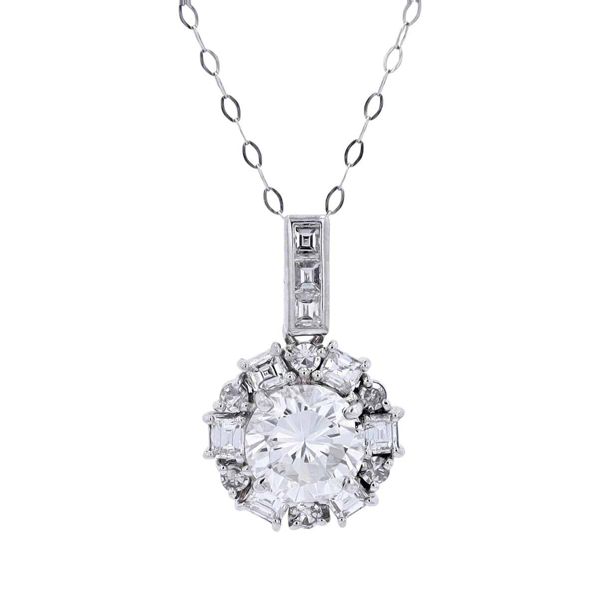Platinum 2.02 CTR Halo Pendant