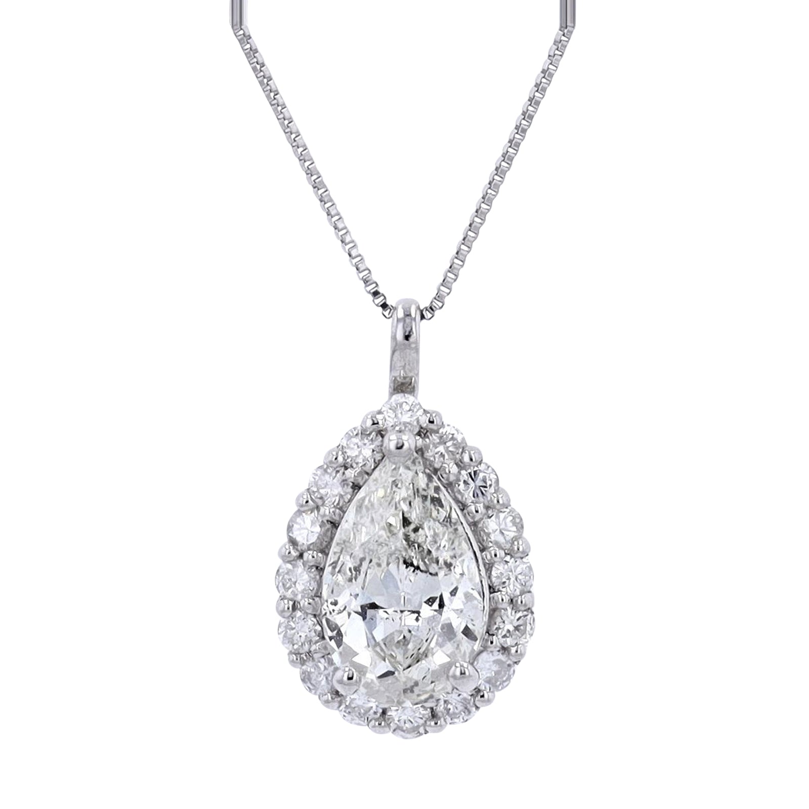 PT900/PT850 0.778 CTR Pear Cut Halo Pendant