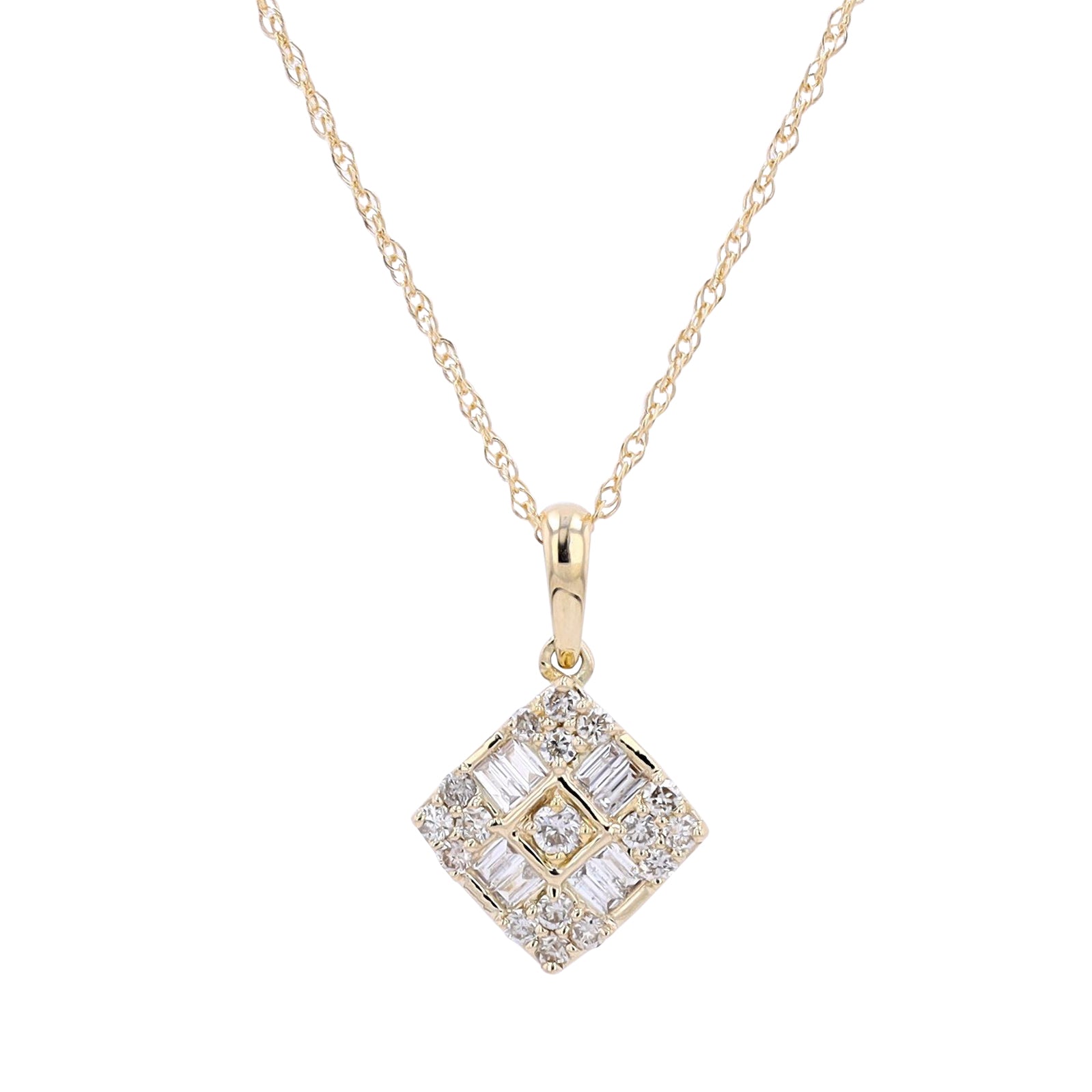 14K YG 1/4 CT Diamond Pendant