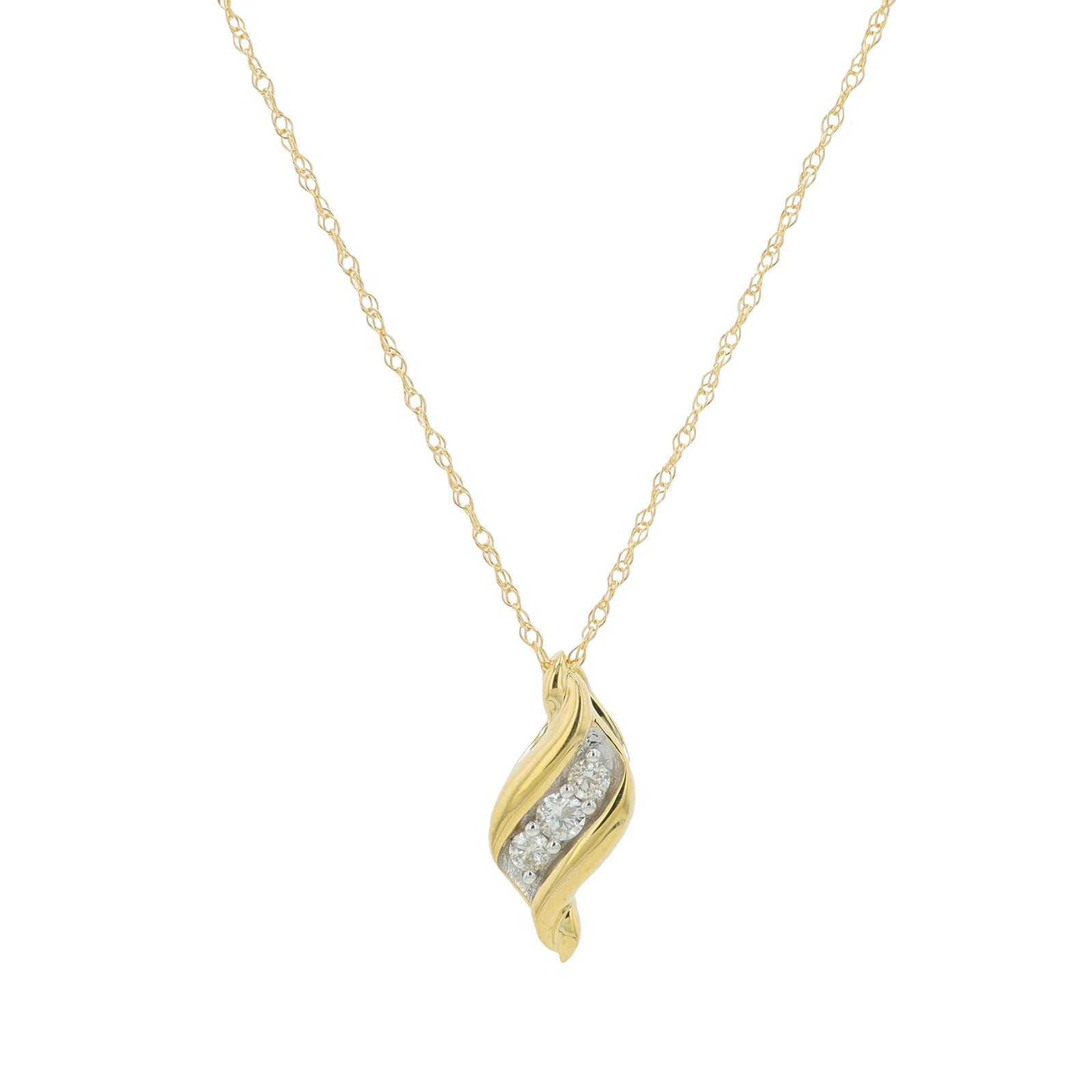 10K YG .10 CT Diamond Pendant