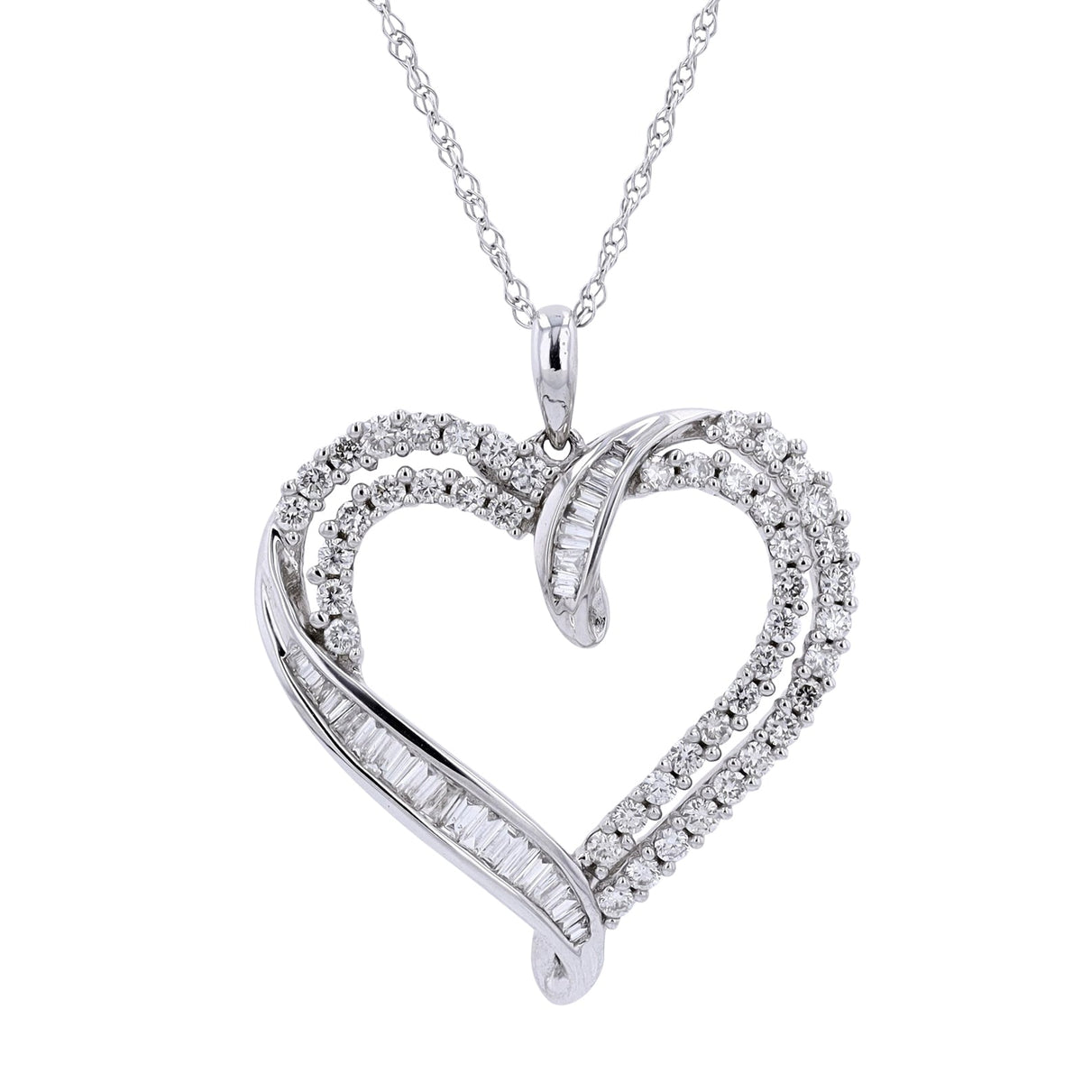 14K 1 CTW Diamond Heart Pendant<p><strong>More Colors Available</p></strong>