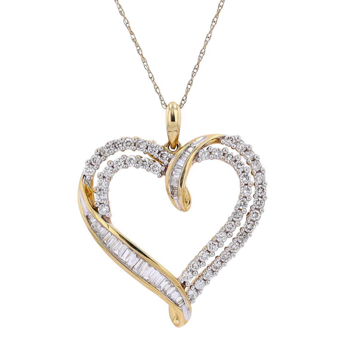 14K 1 CTW Diamond Heart Pendant<p><strong>More Colors Available</p></strong>