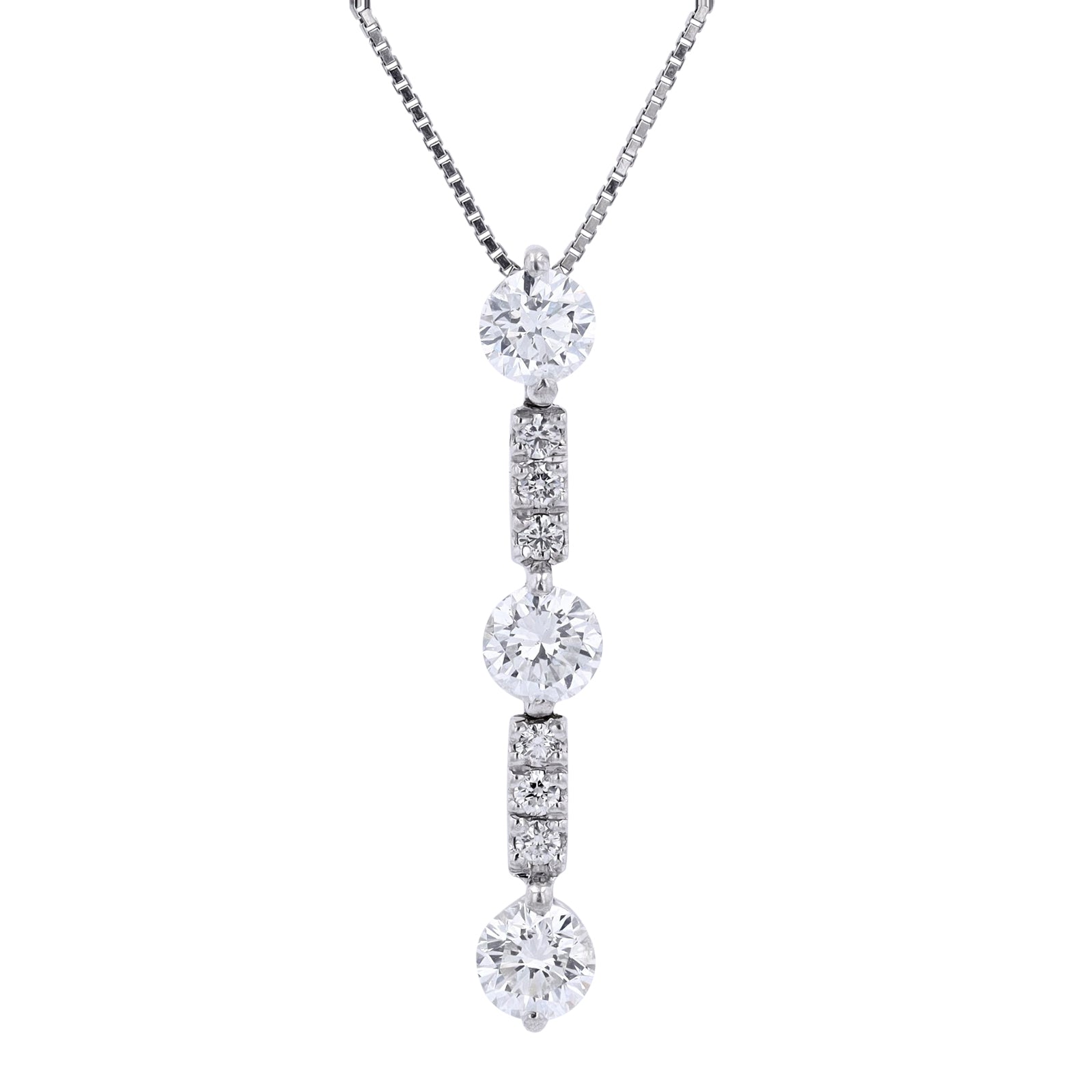 PLAT 2 CTW Diamond Drop Pendant