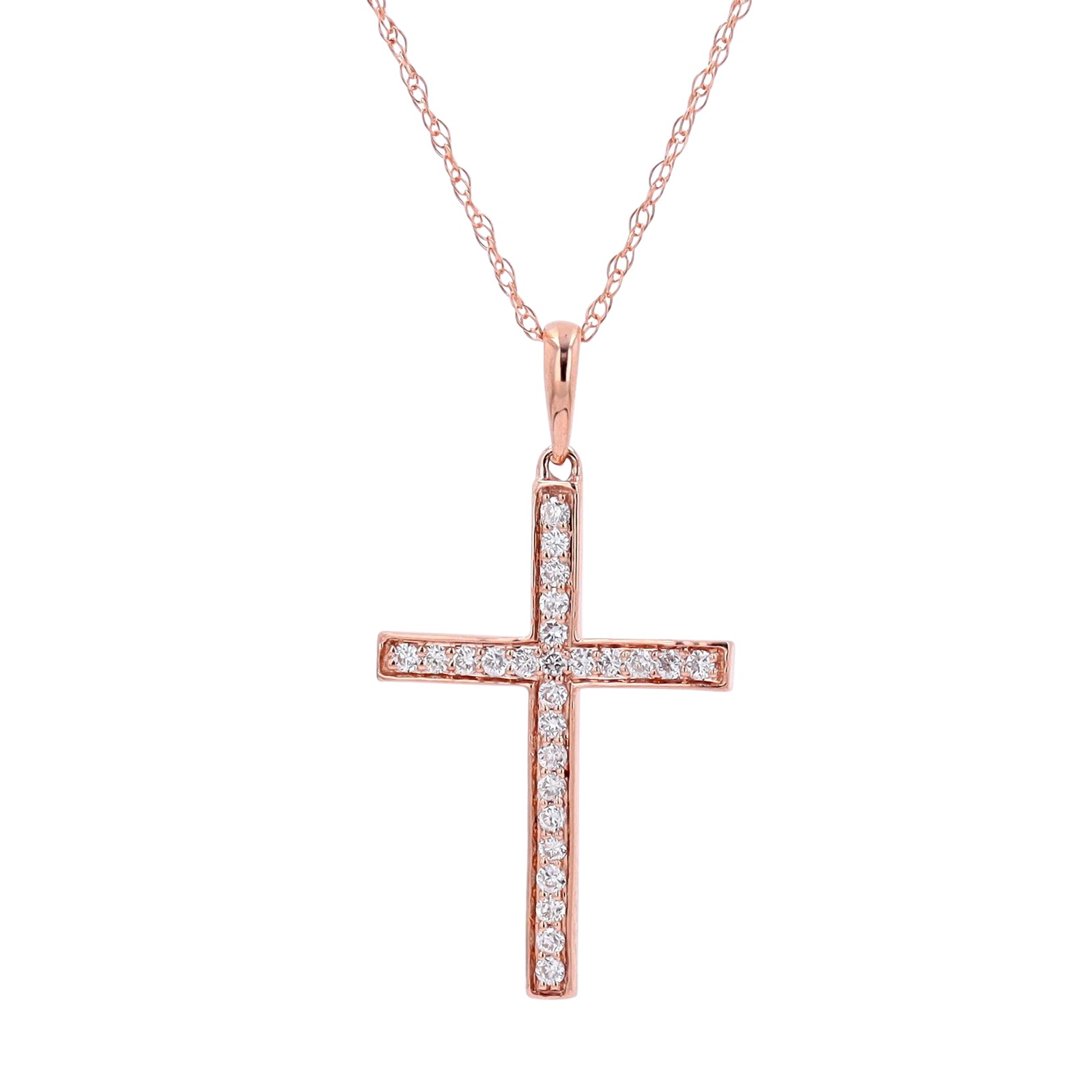 14K Diamond Cross Pendant <p><strong>More Colors Available</p></strong>