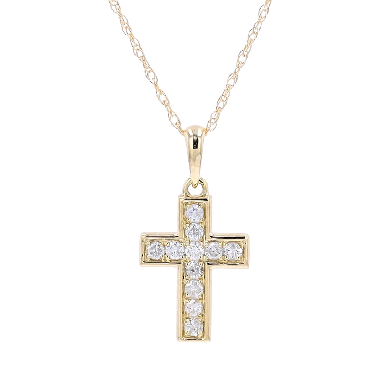 14K .15 CTW Diamond Cross Pendant <p><strong>More Colors Available</p></strong>